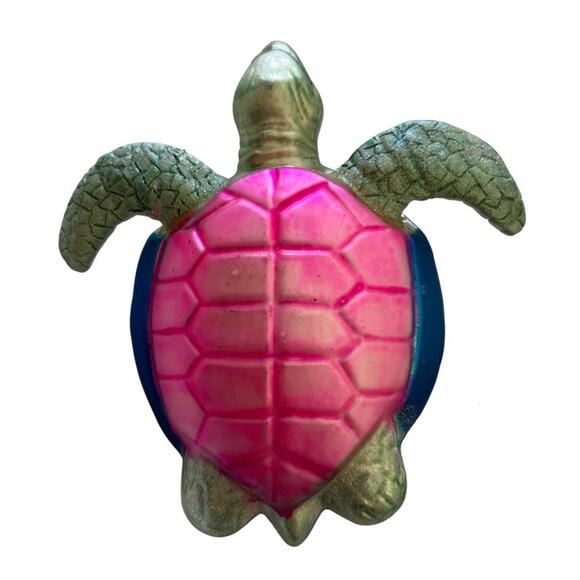 Glass Sea Turtle Ornament Blue Green Pink Sea Turtle Ornament Sea Life Ocean - Picture 6 of 8